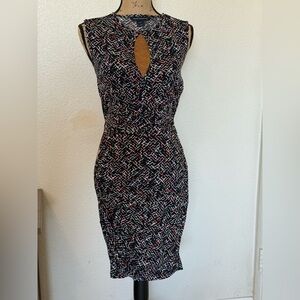 French Connection Key Hole Cut Out Patterned Dress